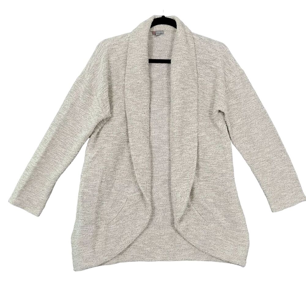 TALBOTS Cream Metallic Long Sleeve Shawl Collar Cardigan SIZE LARGE